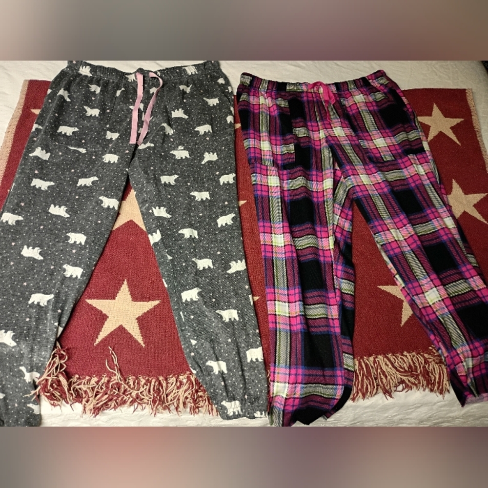 Women's Gray and Pink Bear Pajama Set